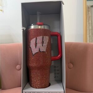 Wisconsin Badgers Bling Tumbler with Handle